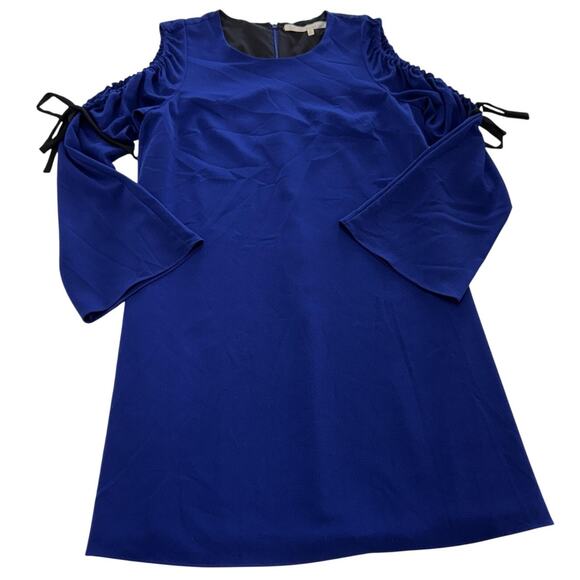 Rachel Rachel Roy Dress Womens‎ 8 Blue Cold Shoulder Bell Sleeve Shift Mini - Picture 1 of 7